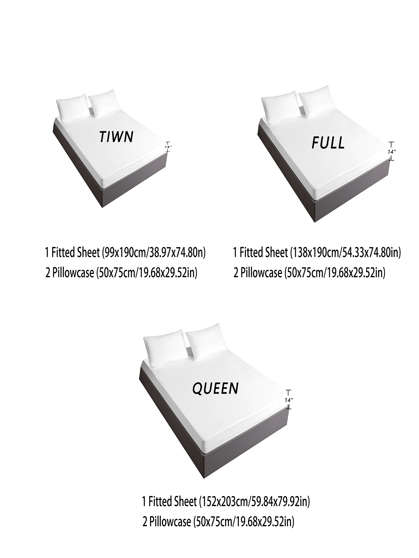 3pcs Rainbow & Unicorn Pattern Fitted Sheet Set for Sale Australia New