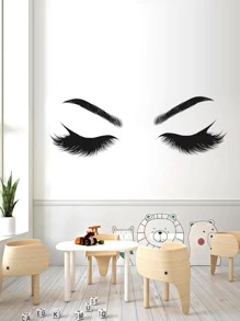 1pc Eyelash Print Wall Sticker, Stickers, Wall Decal, Vinly Decal For Home Decorations, Spring Decoration Items Refresh Your Home, Festival Decoration Stickers Gifts Birthday Graduation