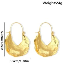 1 Đôi bông tai hợp kim kim loại nặng hình giọt nước phong cách retro punk, thích hợp để phụ nữ đeo hàng ngày. - Vàng - Xem 6