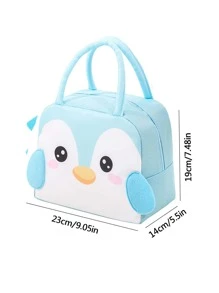 1pc Penguin Design Lunch Bag - Baby Blue - View 2