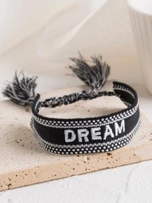 字母刺繡流蘇裝飾手環 - 彩色 - 查看 4