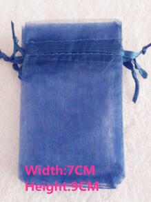 50入組素色抽繩禮品海軍藍聚酰胺便攜禮品包裝袋 - 藏蓝色 - 查看 4