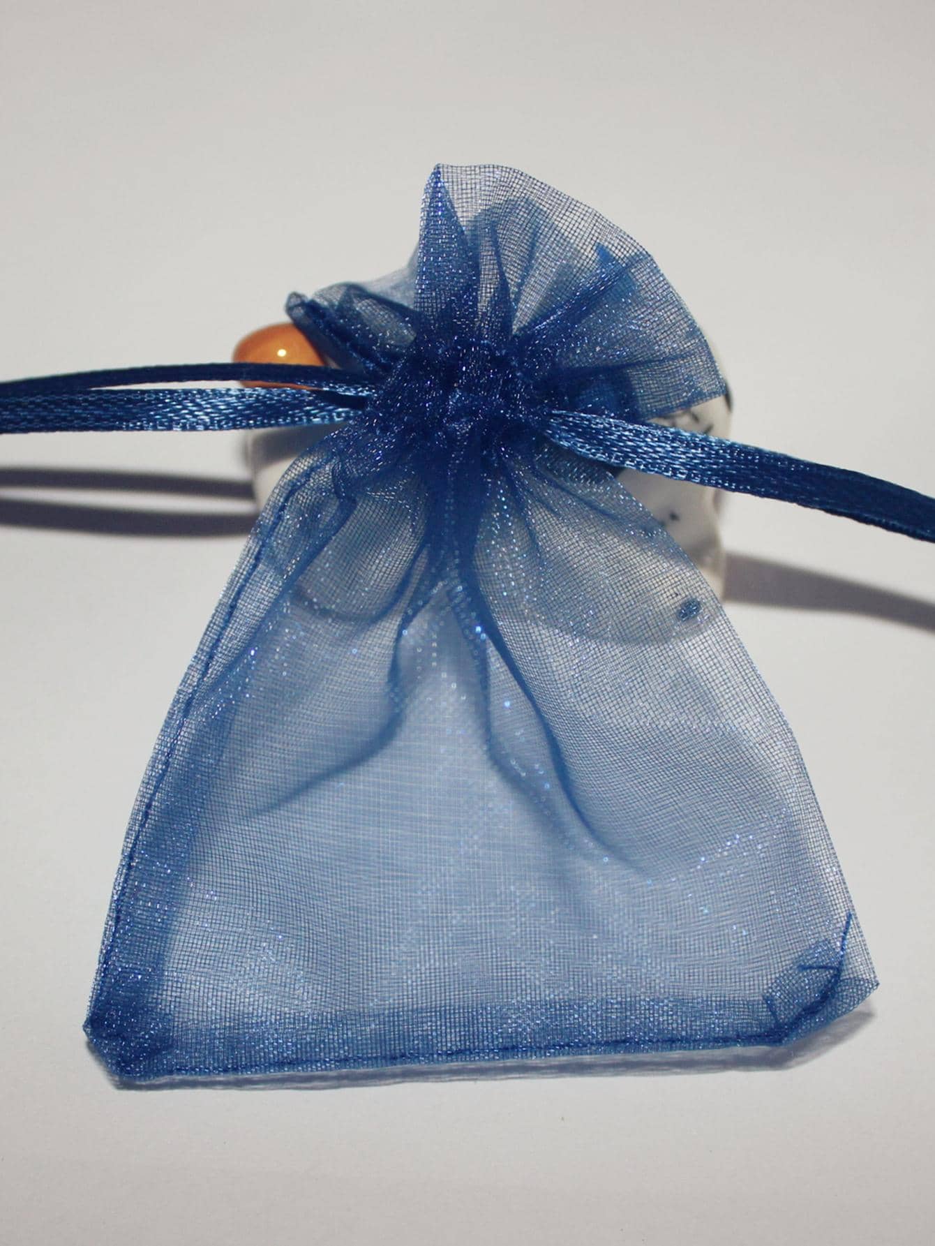 50入組素色抽繩禮品海軍藍聚酰胺便攜禮品包裝袋 - 藏蓝色 - 查看 1