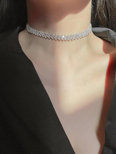 Women's Rhinestone Decor Choker