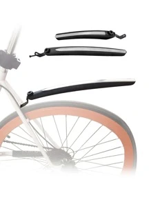 1pair Plastic Bicycle Mudguard - Black - View 1