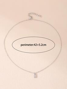 1Pc Fashion Lock Pendant Necklace For Men For Gift Party - Silver - View 6