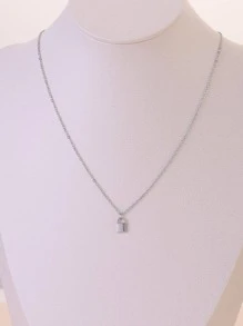 1Pc Fashion Lock Pendant Necklace For Men For Gift Party - Silver - View 5