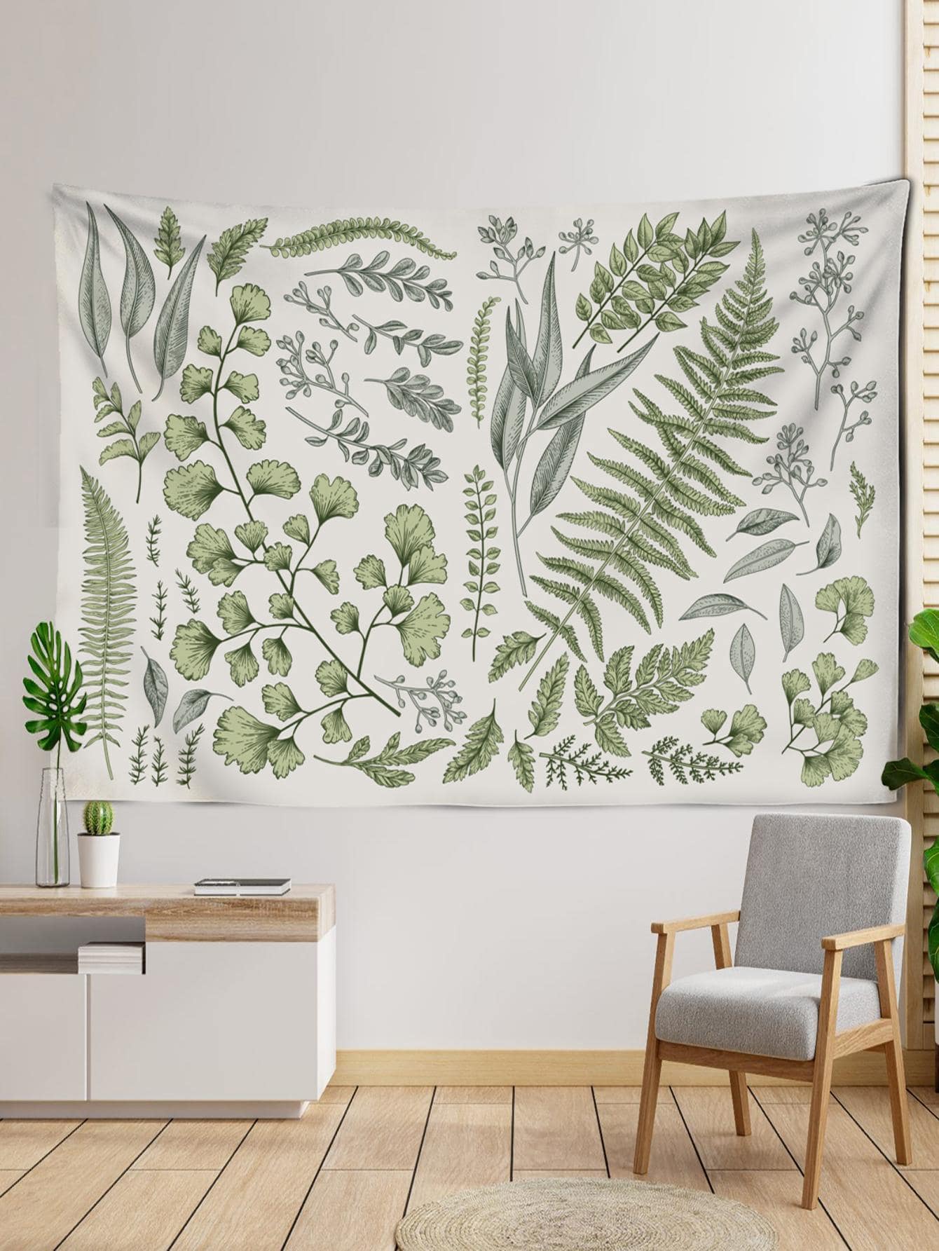 1 cái Thảm Thực Vật In Tấm Thảm, Hiện Đại Nhiều Màu Sắc Trang Trí Nhà Mềm Mại Thảm Treo Tường - Nhiều màu - Xem 1