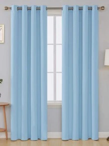 Estelar Textiler 1入組兒童臥室遮光窗簾隔熱窗戶垂褶適用於客廳 - 淺藍色 - 查看 9