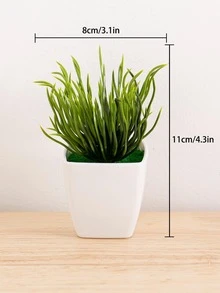 1盆人造盆栽，绿色仿真叶子，适用于家居装饰 - 綠色 - 查看 5