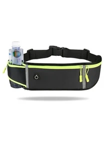 1pc Portable Waterproof Outdoor Running Waist Bag - Black - View 1