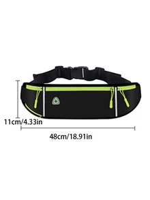 1pc Portable Waterproof Outdoor Running Waist Bag - Black - View 2