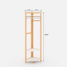 Wood Corner Floor Shelf  Coat Rack Corner Stand Storage Display Rack for Living Room  Corner Multi Layer Storage Rack Corner Hanger - White - View 4