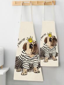 1 Tạp Dề Họa Tiết Con Chó Và Bảng Chữ Cái, Tạp Dề Chống Dầu Nhiều Màu Sắc Cho Gia Đình - Nhiều màu - Xem 2