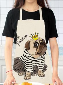 1 Tạp Dề Họa Tiết Con Chó Và Bảng Chữ Cái, Tạp Dề Chống Dầu Nhiều Màu Sắc Cho Gia Đình - Nhiều màu - Xem 3