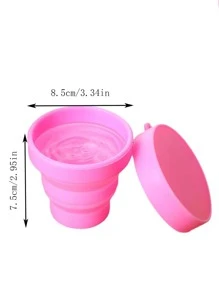 1 Gói Cốc Gấp Silicon Màu Hồng Di Động Công Suất Lớn Hộ Gia Đình Bình Nước - Hồng - Xem 4