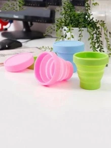 1 Gói Cốc Gấp Silicon Màu Hồng Di Động Công Suất Lớn Hộ Gia Đình Bình Nước - Hồng - Xem 3