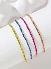 4 cái/bộ Vòng Tay Trang Trí Kim Cương Giả - Nhiều màu - Xem 1