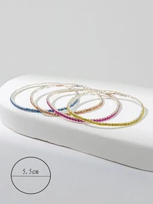 4 cái/bộ Vòng Tay Trang Trí Kim Cương Giả - Nhiều màu - Xem 2