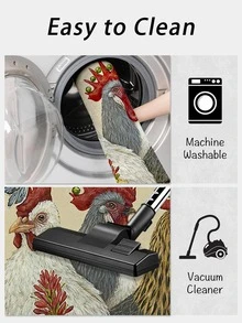 1pc Chicken  Pattern Anti-slip Kitchen Rug, Colorful Polyester Absorbent Floor Mat For Household - Multicolor - View 5