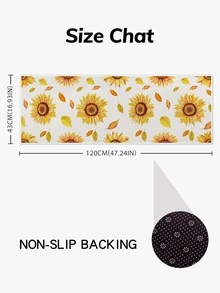 1 pieza Alfombra de piso con patrón de girasol antideslizante cocina de colores poliéster absorbente para doméstico - Multicolor - Ver 4