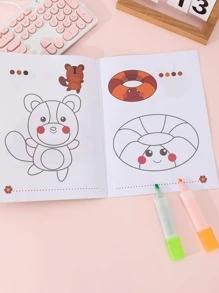 1入組卡通圖形著色書，簡單多用途學生著色筆記本 - 彩色 - 查看 2