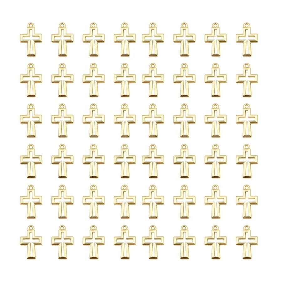 50pcs Cross Charms Pendants For Jewelry Necklace Making Decoration DIY Finding Accessories