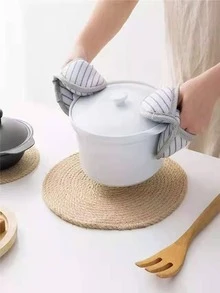 1 miếng lót ly vải tròn - Màu be - Xem 3
