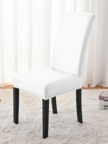 1 Đồng Màu Ghế Ăn Bọc, Polyester Hiện Đại Chống Thấm Nước Ghế Phòng Ăn Bọc Cho Gia Đình - trắng - Xem 1
