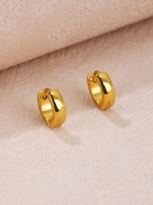 1 Đôi bông tai thời trang bằng thép không gỉ mạ vàng 18K, trang sức nữ, thích hợp cho đám cưới, tiệc tùng, hẹn hò và các dịp khác, có thể dùng làm quà tặng. - Vàng - Xem 3