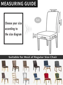 1 Đồng Màu Ghế Ăn Bọc, Polyester Hiện Đại Chống Thấm Nước Ghế Phòng Ăn Bọc Cho Gia Đình - trắng - Xem 3