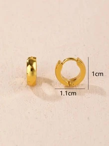 1 Đôi bông tai thời trang bằng thép không gỉ mạ vàng 18K, trang sức nữ, thích hợp cho đám cưới, tiệc tùng, hẹn hò và các dịp khác, có thể dùng làm quà tặng. - Vàng - Xem 5