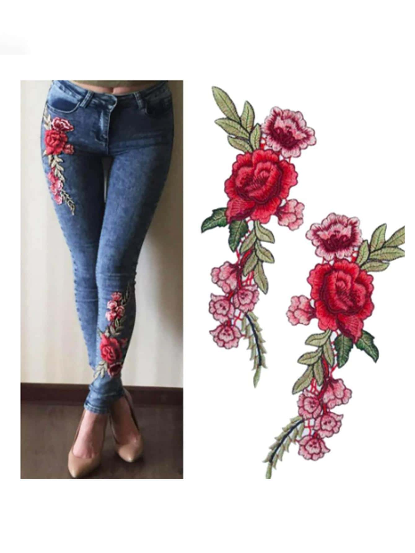 2 chiếc Thiết kế hoa DIY Trang trí may, Trang trí DIY Polyester hiện đại để may