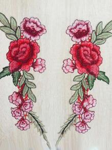 2 chiếc Thiết kế hoa DIY Trang trí may, Trang trí DIY Polyester hiện đại để may - Đỏ - Xem 5