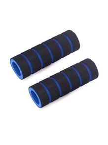 1pair Bike Racing Bicycle Motorcycle Handle Bar Foam Sponge Grip Cover Non-slip MTB Bicycle Handlebar - Blue - View 2