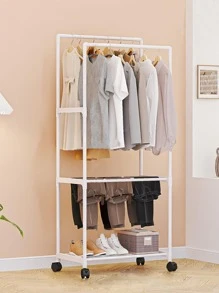 1pc Multi-function Clothes Storage Rack - White - View 1
