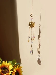 1pc Sun & Moon Decor Wall Hanging, Modern Artificial Crystal Hanging Decoration For Home Wall Decoration,Home Decor ,Room Decor,Wall Decor Gifts Birthday Graduation