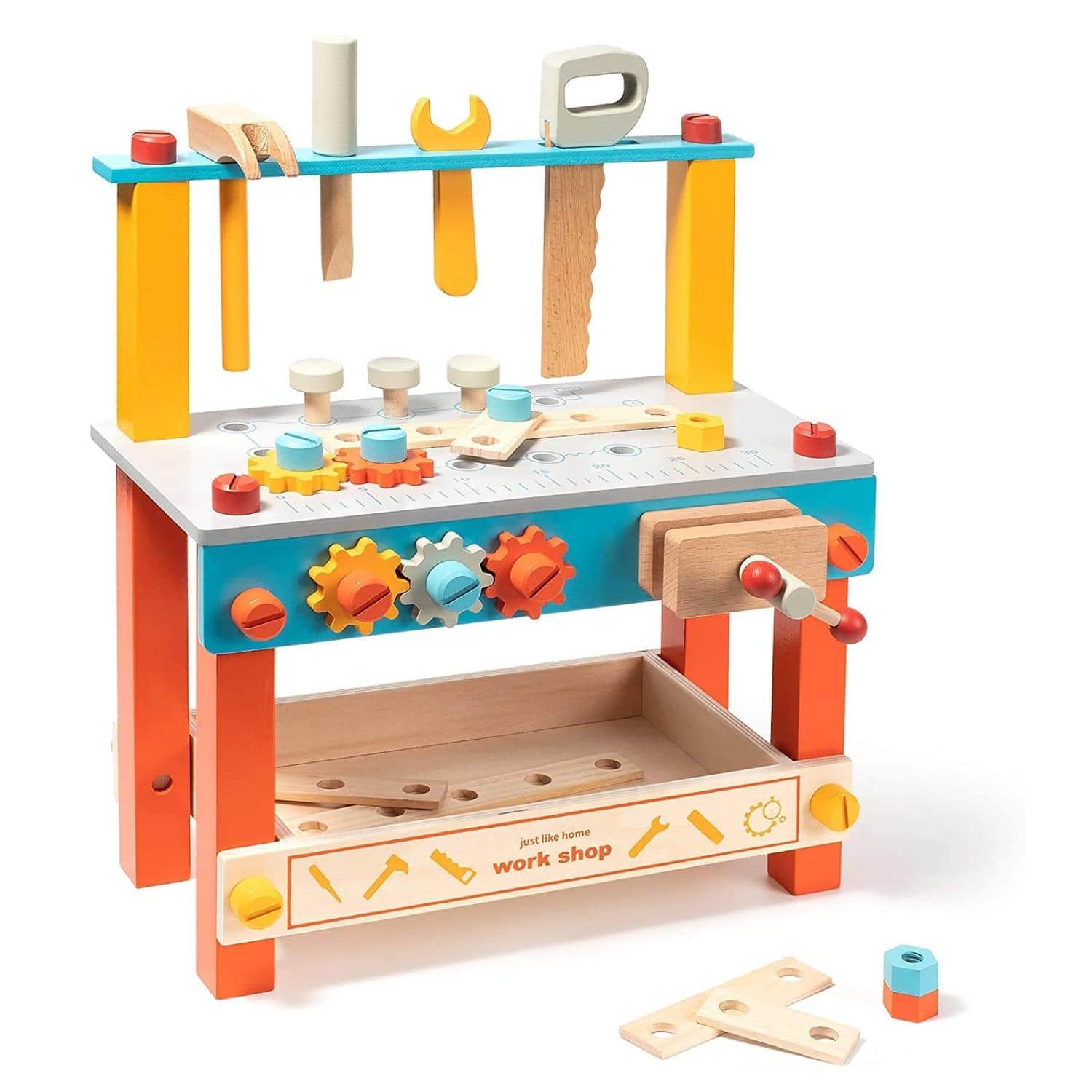 Robud Toddler Tool Bench, Kids Tool Set Play Tools Wooden Toddler Toys Construction Toys Work Bench - Gift 3 4 5 Years Old Boys Girls( - Nhiều màu - Xem 1
