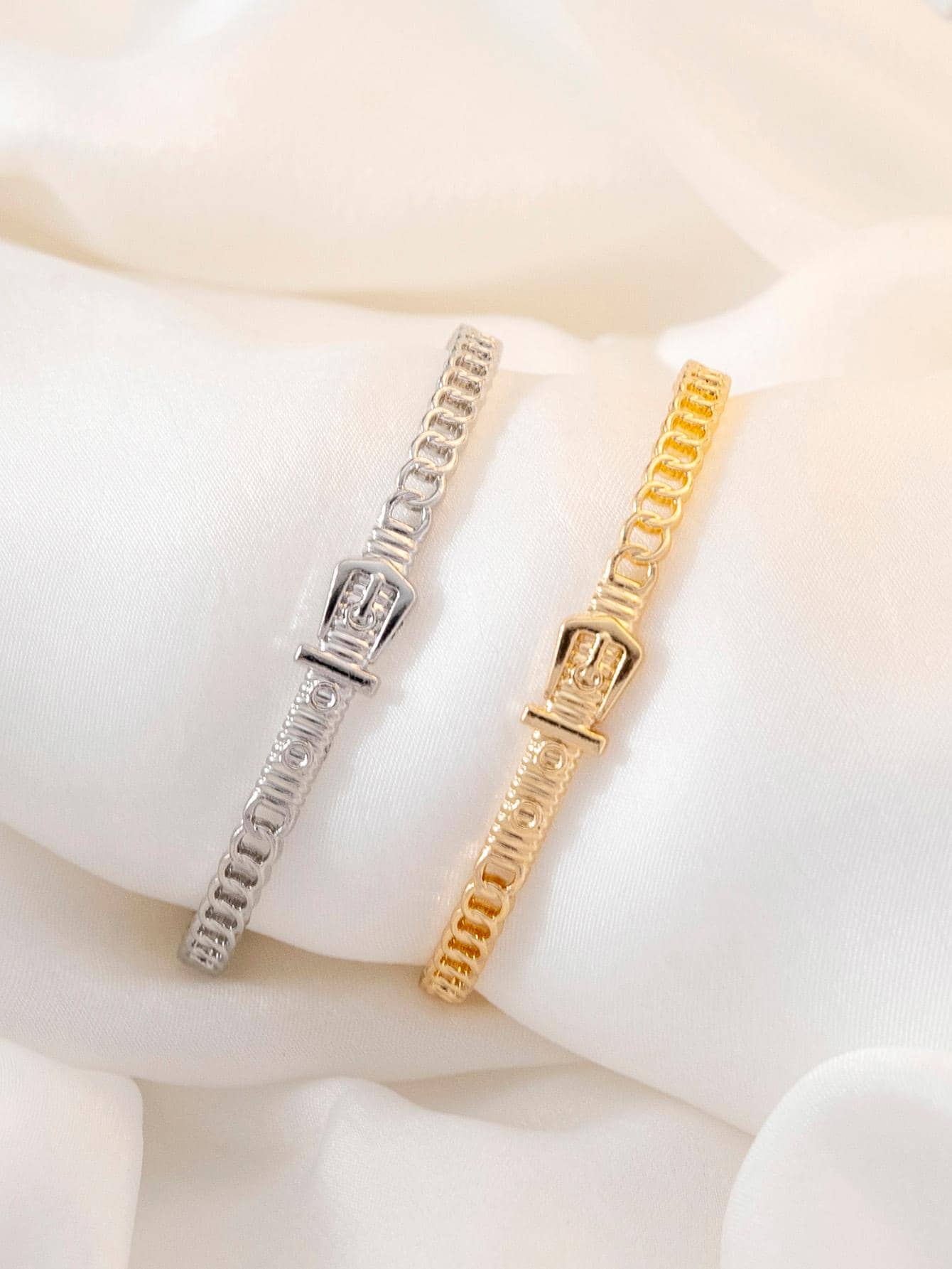 2pcs/set Chain Design Bangle - Multicolor - View 1