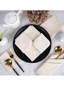 1/2/6/10 piezas Servilletas de color melocotón, aptas para uso diario y casual - Albaricoque - Ver 5