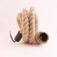 工業風創意復古吊燈帶黃麻繩,適合咖啡店、酒吧、網咖、服飾店、美式鄉村風格設計