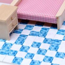 9pcs Mini Ceramic Tile Design Decoration Craft, Wooden Decoration Object For Micro Scene Decoration - Blue and White - View 1