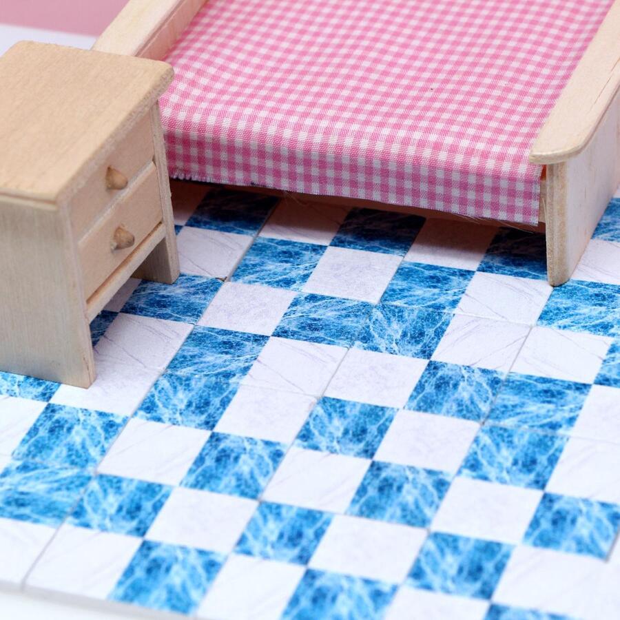 9pcs Mini Ceramic Tile Design Decoration Craft, Wooden Decoration Object For Micro Scene Decoration - Blue and White - View 1