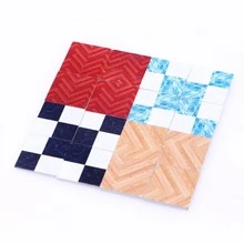 9pcs Mini Ceramic Tile Design Decoration Craft, Wooden Decoration Object For Micro Scene Decoration - Blue and White - View 5