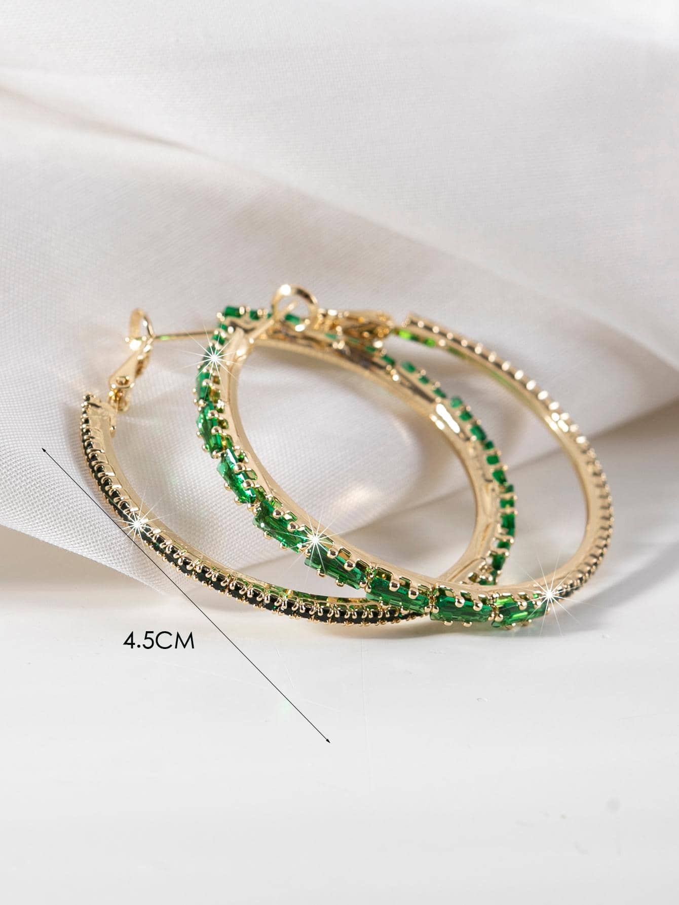 1pair Fashionable Copper Earrings With Inlaid Graduated Square Cut Zirconia In Red, Green, Gold, And Black Colors For Women, Suitable For Daily Wear, Luxurious High-End Party And Gift Giving