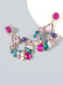 水鑽裝飾耳墜 - 彩色的 - 查看 1
