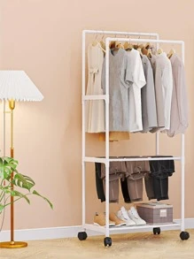 1pc Multi-function Clothes Storage Rack - White - View 3