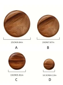 1pc Round Wooden Tray