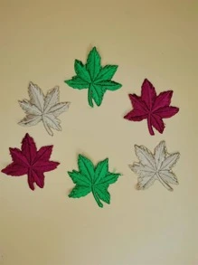 1 miếng vá hình lá phong DIY - Màu Khaki - Xem 4