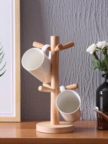 Coffee Mug Tree, Mug Rack, Coffee Cup Holder for Countertop, Wooden Coffee Cup Holder Stand, Coffee Mug Holder 1pc - Beige - View 3